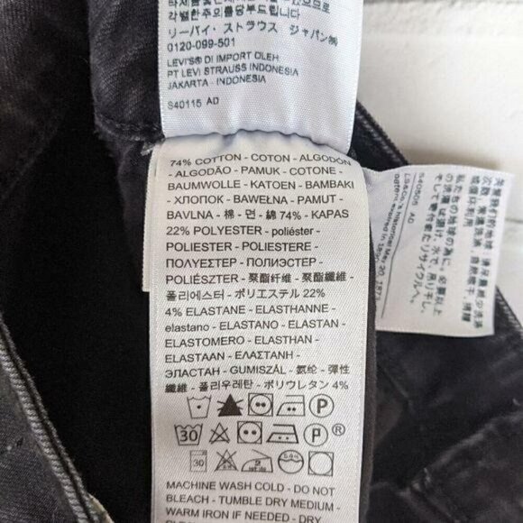 Levi's Vintage Black Denim Jeans 721 High-rise Skinny 28 women's - Picture 6 of 6